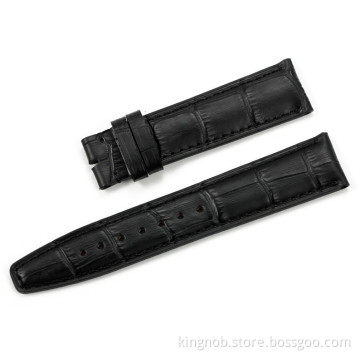 IW-02 Good Quality Handmade Black leather watch with steel buckle